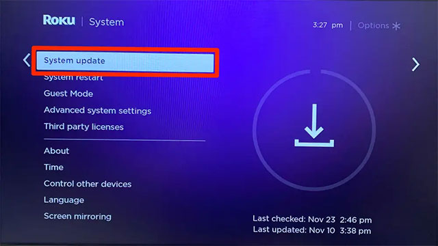 Select System update
