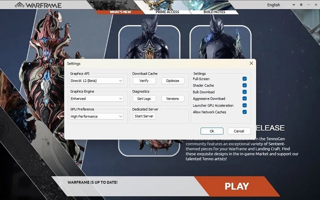 Best graphic settings for Warframe
