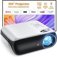 HAPPRUN Projector, Native 1080P Bluetooth Projecto