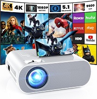HOMPOW Projector, Native 1080P Full HD Bluetooth Projector
