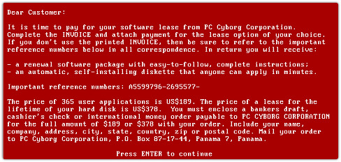 Ransomware messages