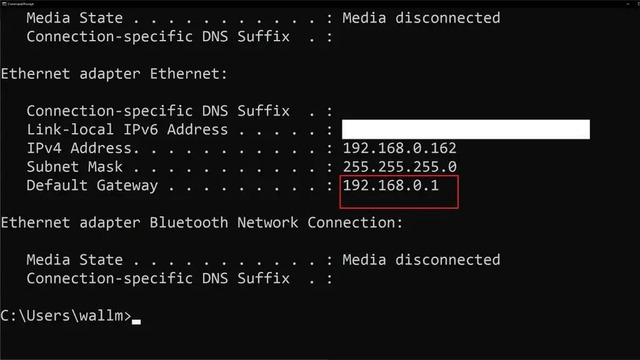 The default IP address is 192.168.0.1