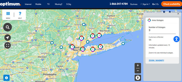 Check the Optimum outage map