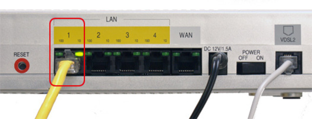 Check the ethernet ports for any flashing lights