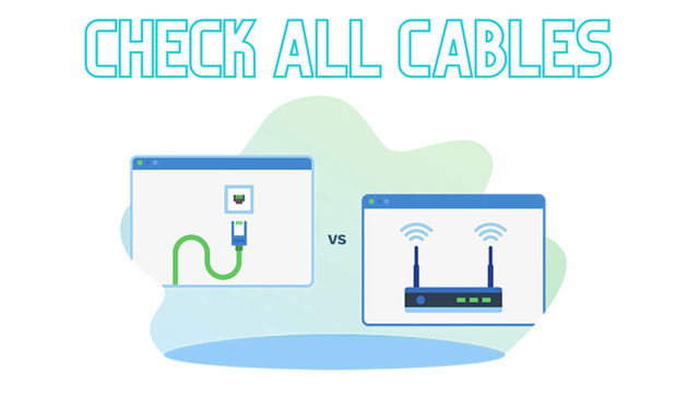 Check all cables from coaxial cable and ethernet cable