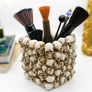 Halloween Decor Skull Pen Holder