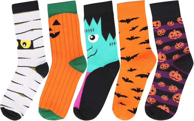 5 colorful Halloween socks