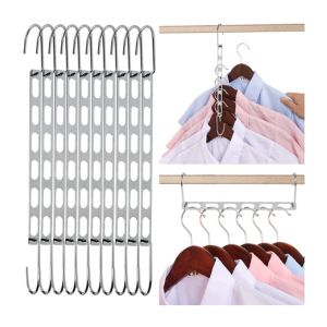 TREES & BREEZE 10 Pack Metal Hanger Organizer