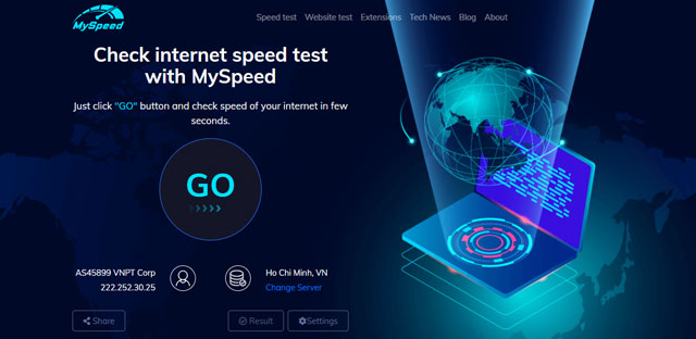 Just a click to run MySpeed 