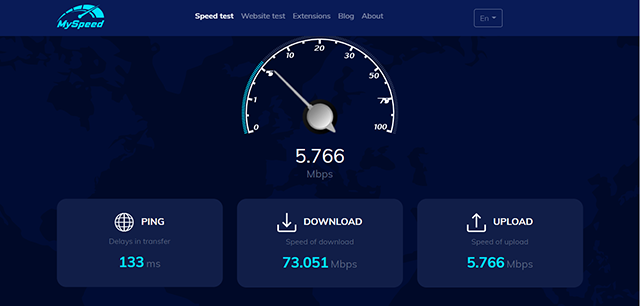 Check latency  on MySpeed