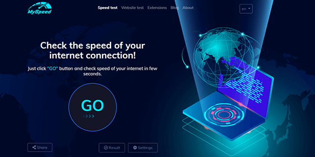 MySpeed is a convenient effective download upload speed tester