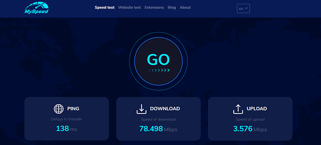 check upload and download speed