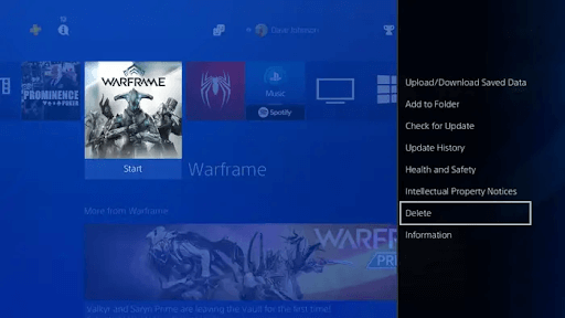 Delete games from the PS4 library