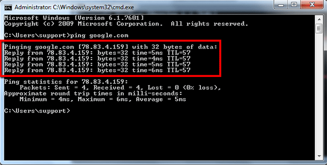 What is used to measure ping?