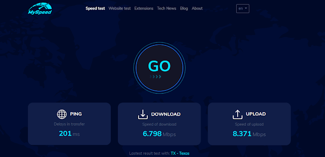 MySpeed provides a wifi speed test